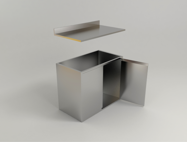 Stainless Steel Residential Counter Cabinet w/ Hinge Doors