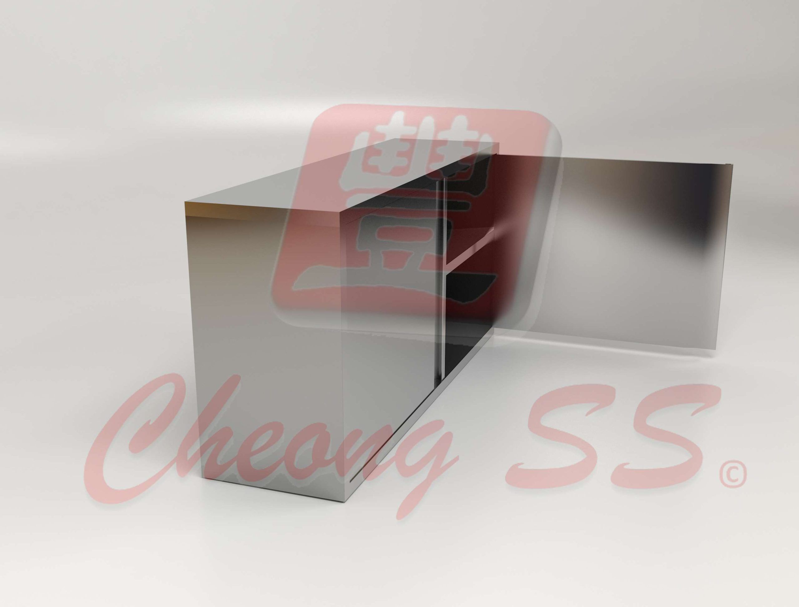 Stainless Steel 3-Tier Overhead Open Door Storage Cabinet